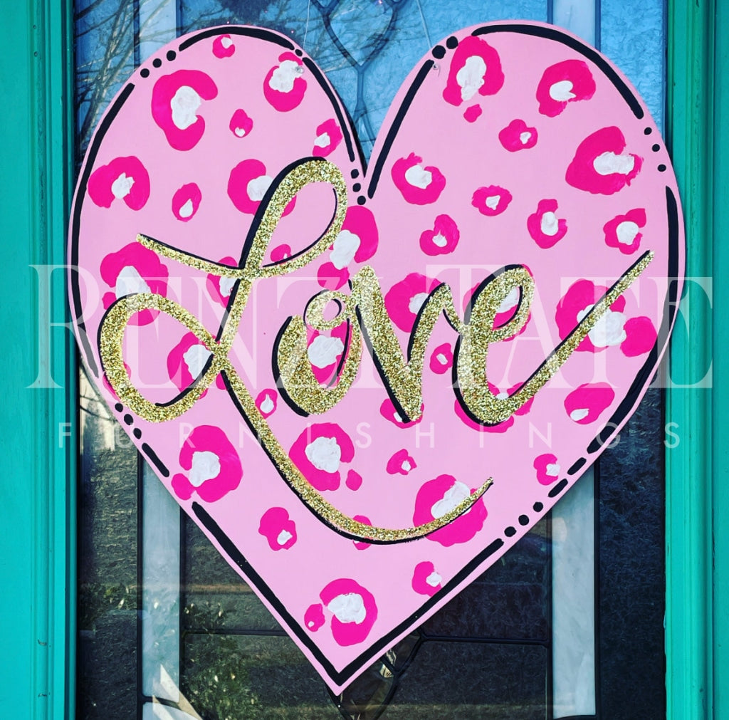 Pink Leopard Love Door Hangers Hanger