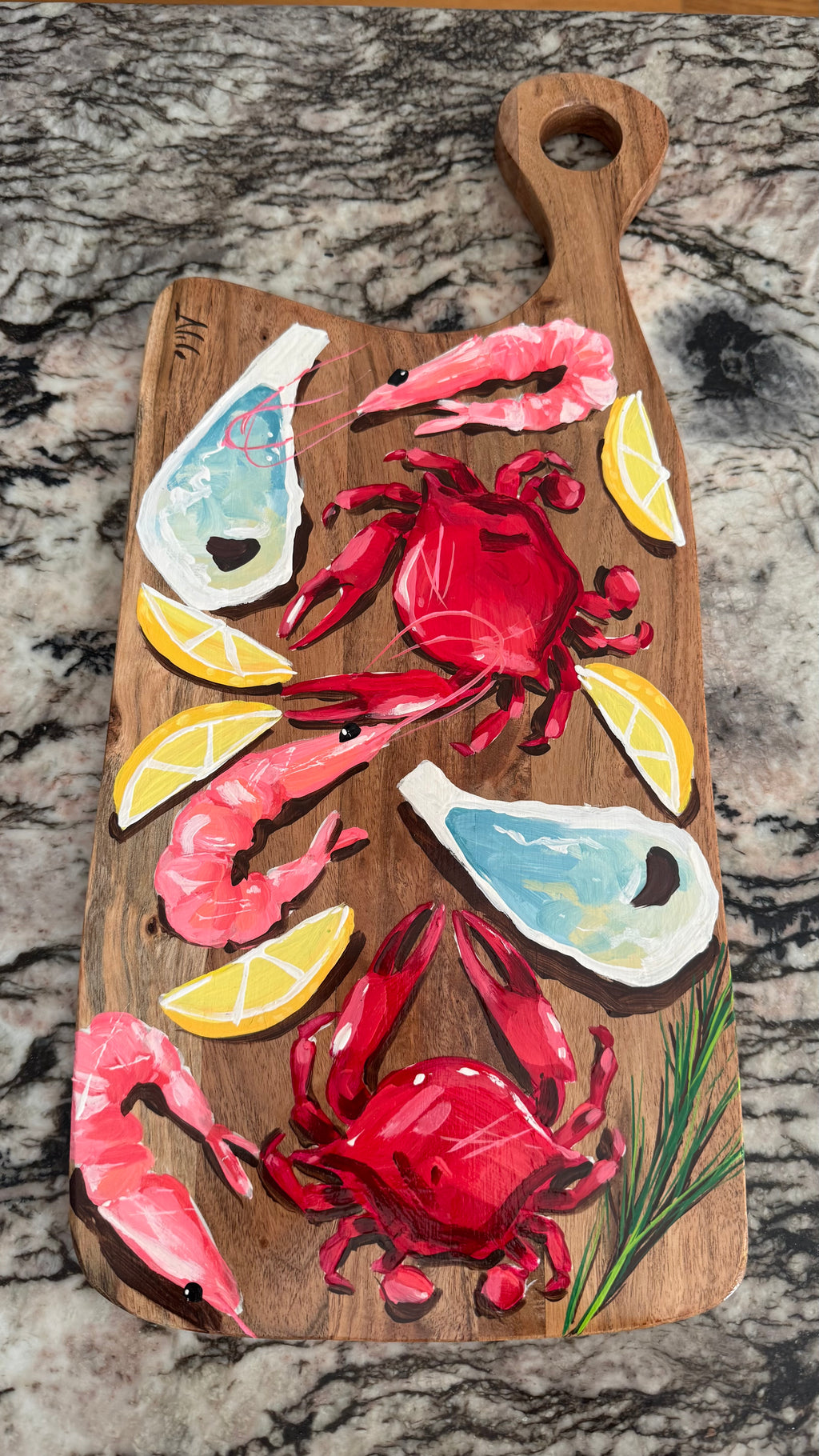 Artsy Crab..Shrimp…Oyster Charcuterie Board