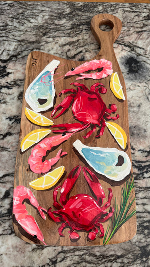 Artsy Crab..Shrimp…Oyster Charcuterie Board