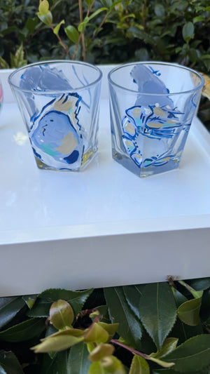 Artsy Fun Crab and Shrimp Rocks Glasses