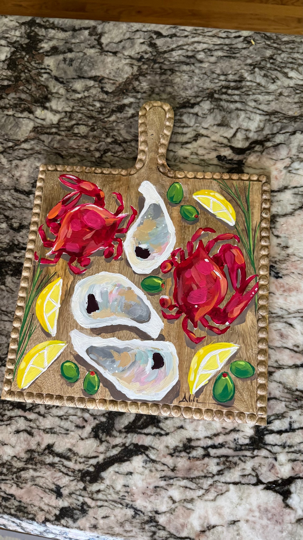 Square Crab and Oyster Charcuterie Board
