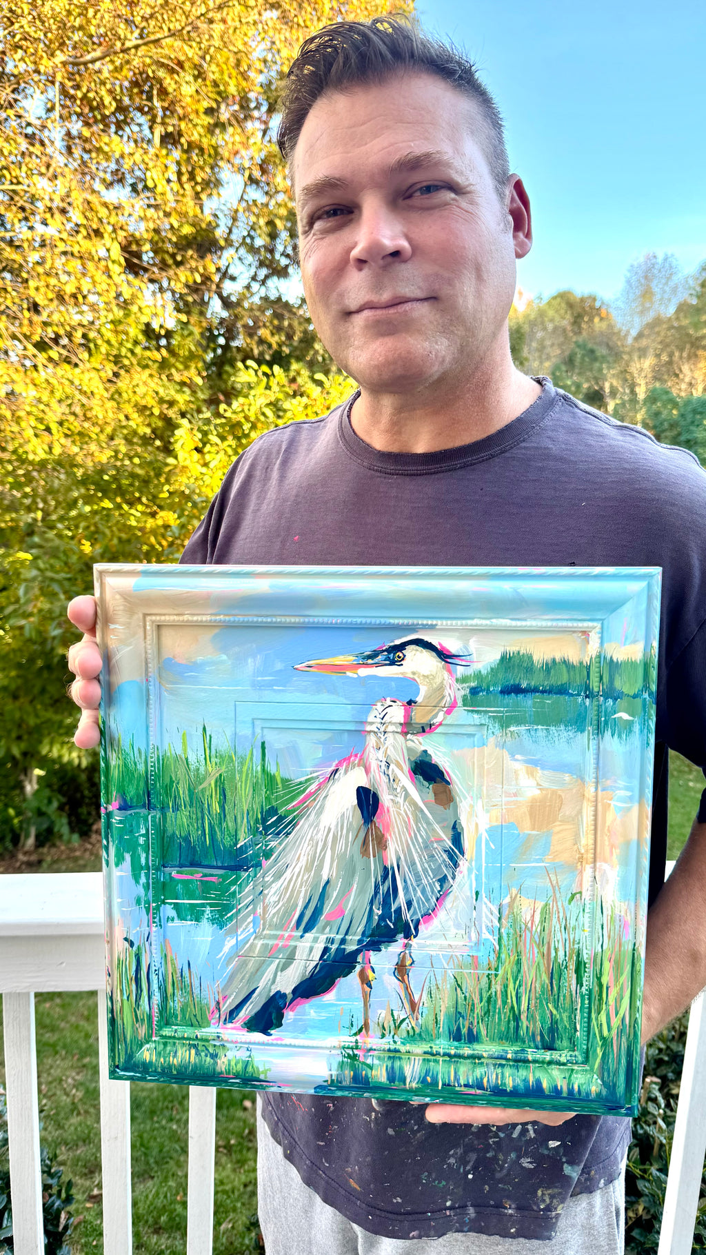 Gorgeous Original Abstract Blue Heron