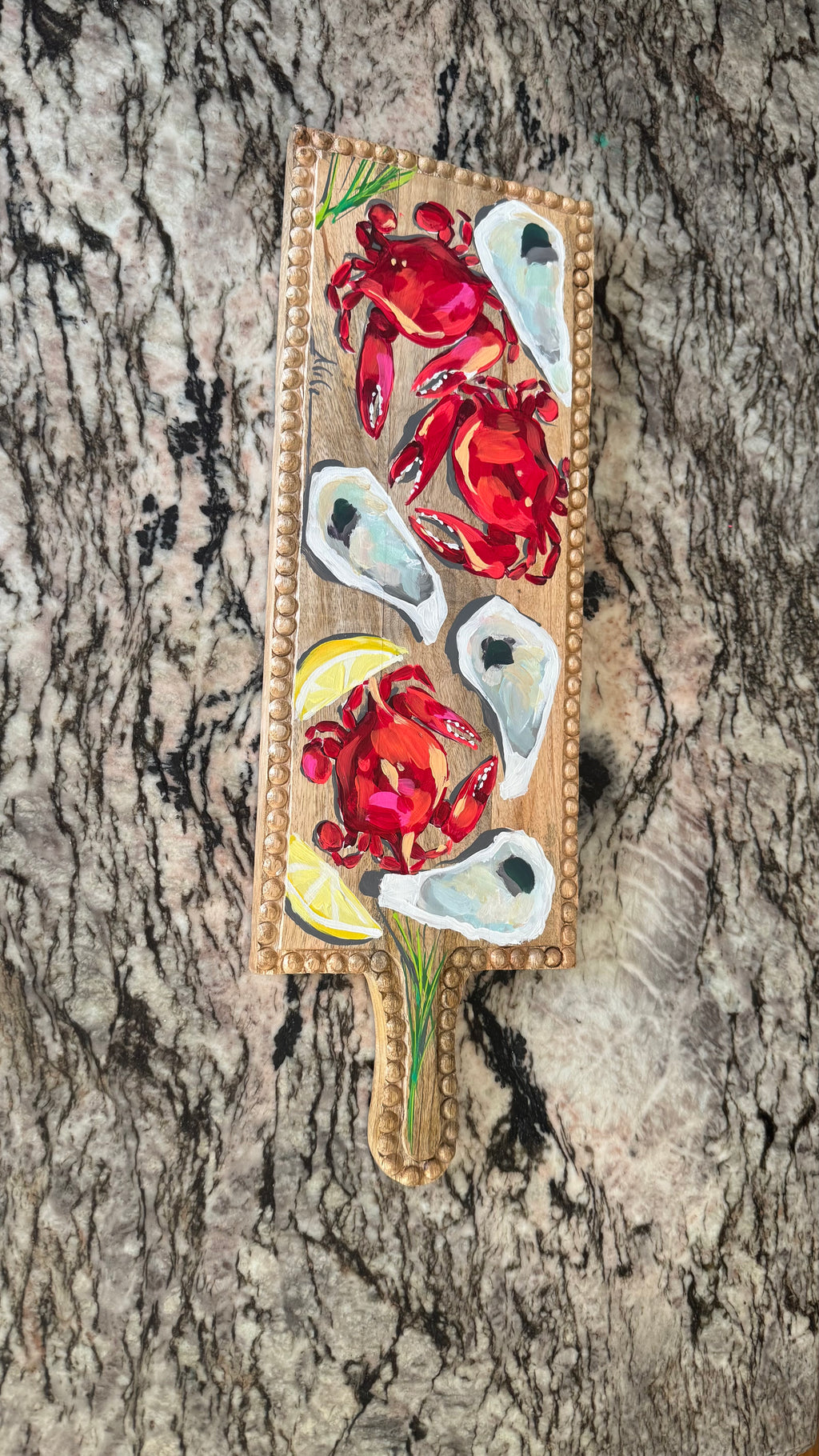 Crab and Oyster Charcuterie Board