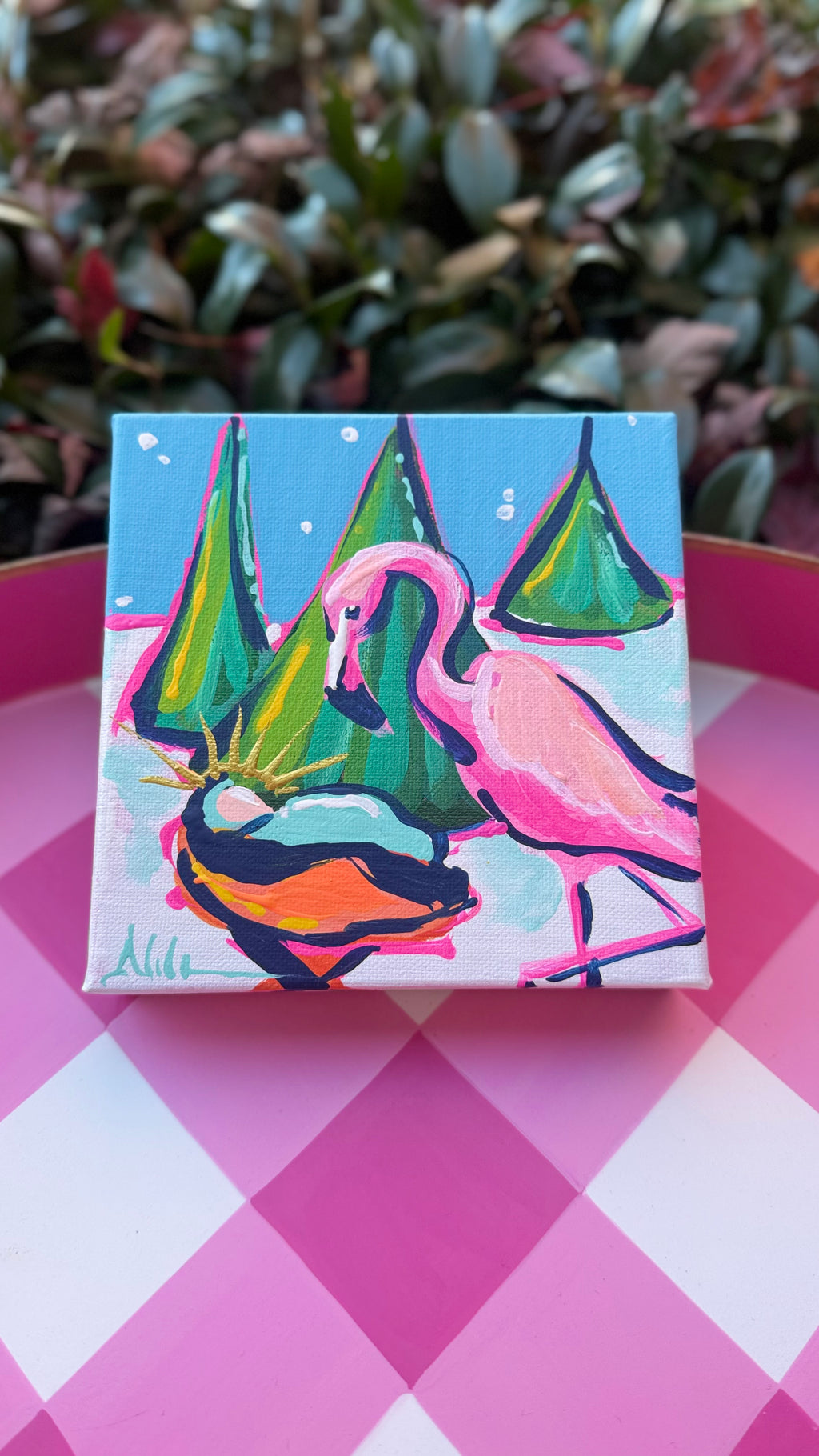 Flamingo with Baby Jesus Art