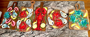 Artsy Red Crab and Oyster Board