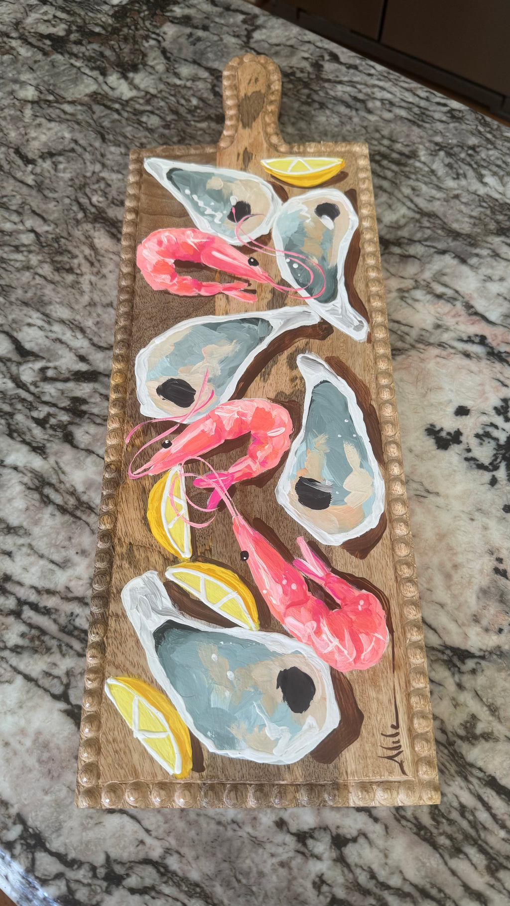 Pretty Artsy Shrimp and Oyster Charcuterie Board