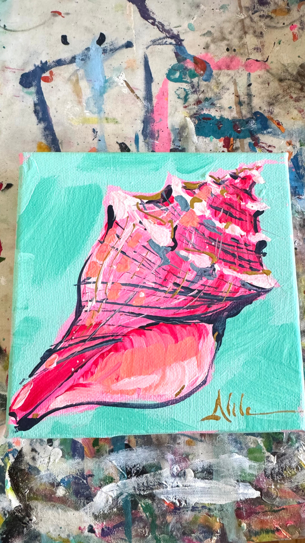 Abstract Conch Shell Original Art