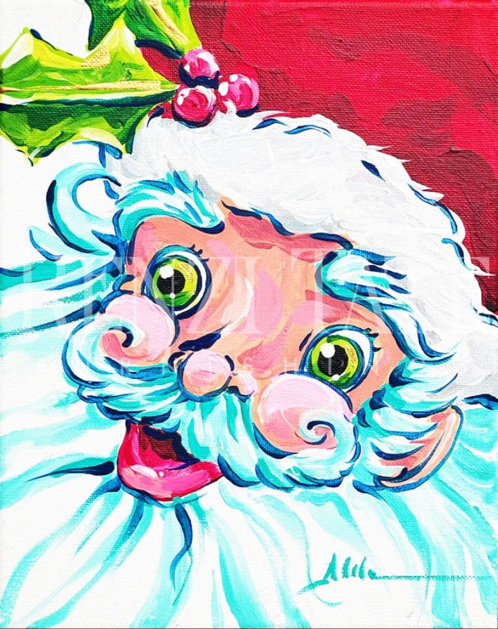 Holly Jolly Santa Print