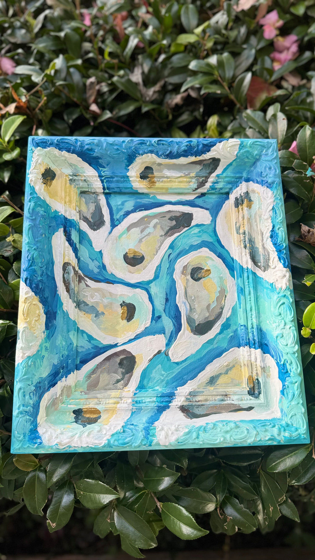Original Abstract Framed Oyster Art