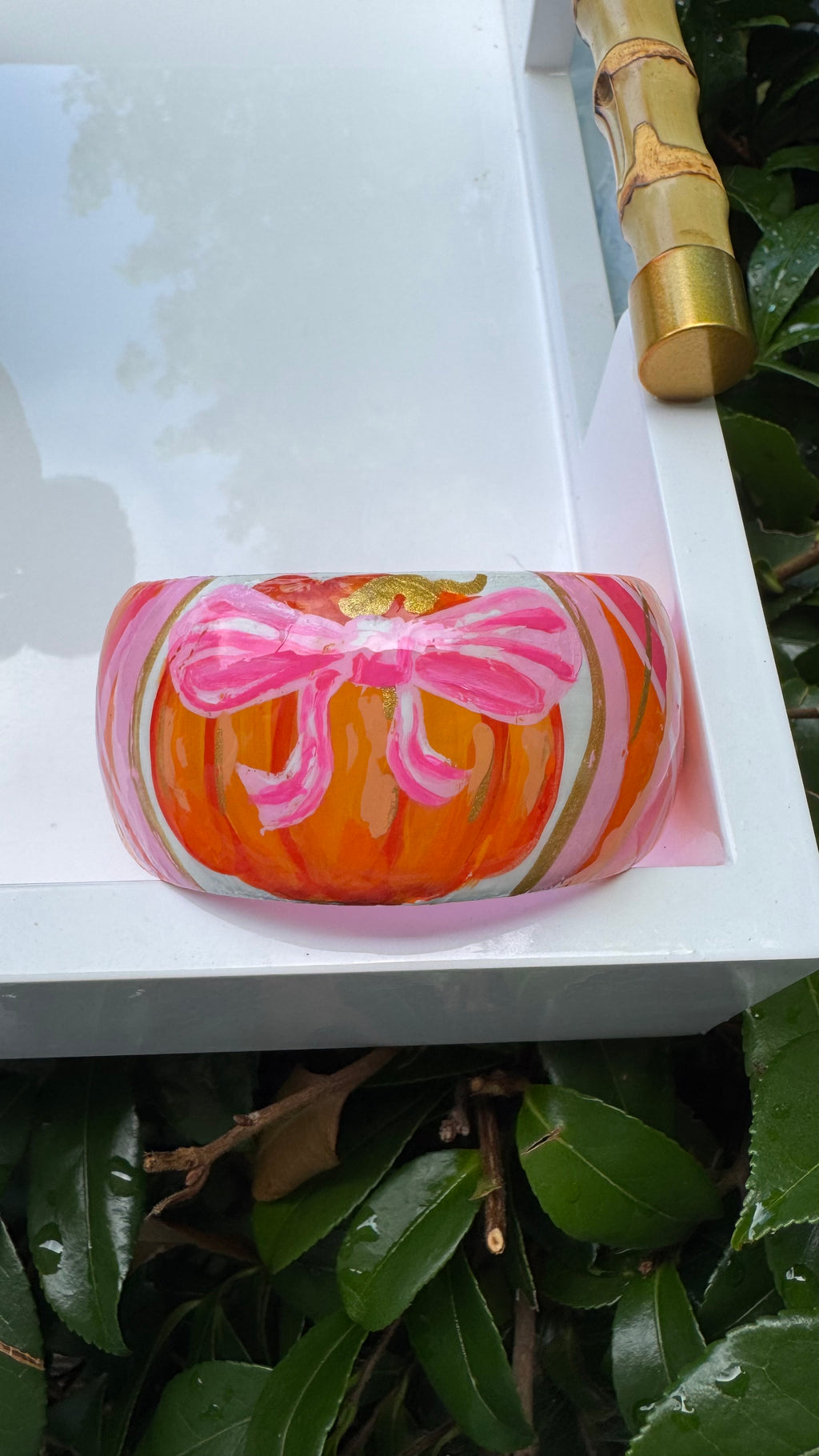 Hand Painted Pumpkin Bracelet