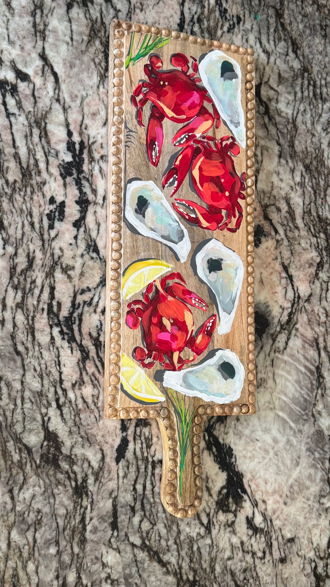 Crab and Oyster Charcuterie Board