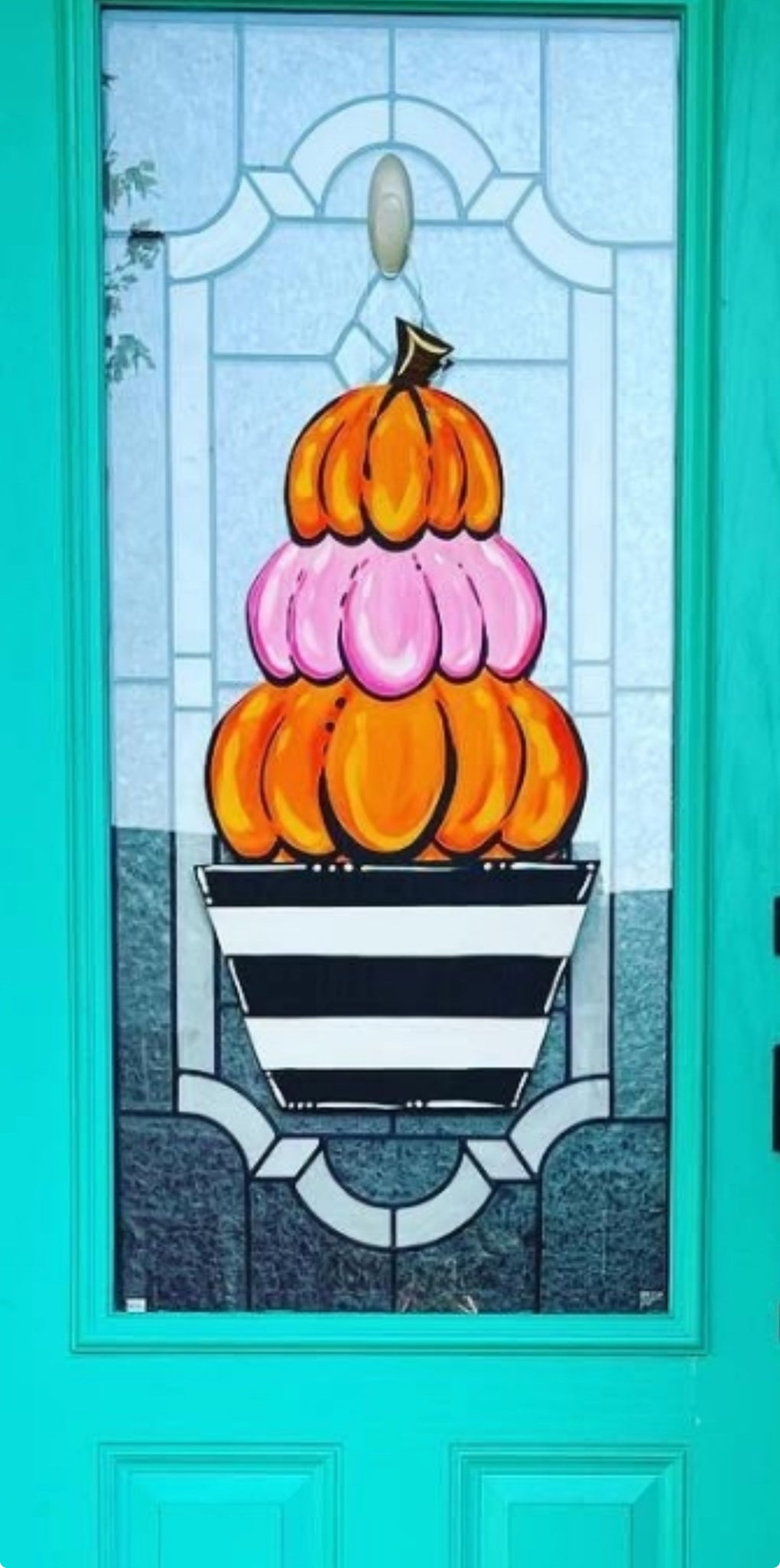 Pumpkin Topiary with Pink