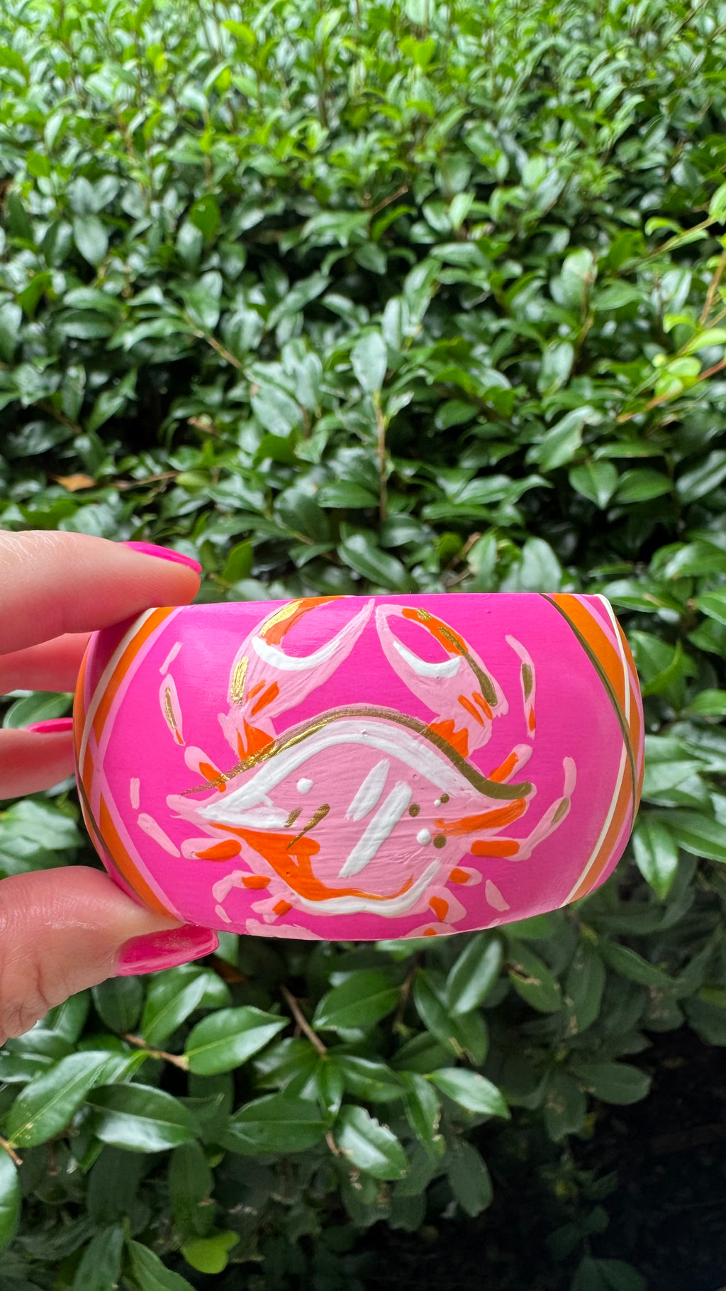Artsy Hot Pink and Orange Bracelet