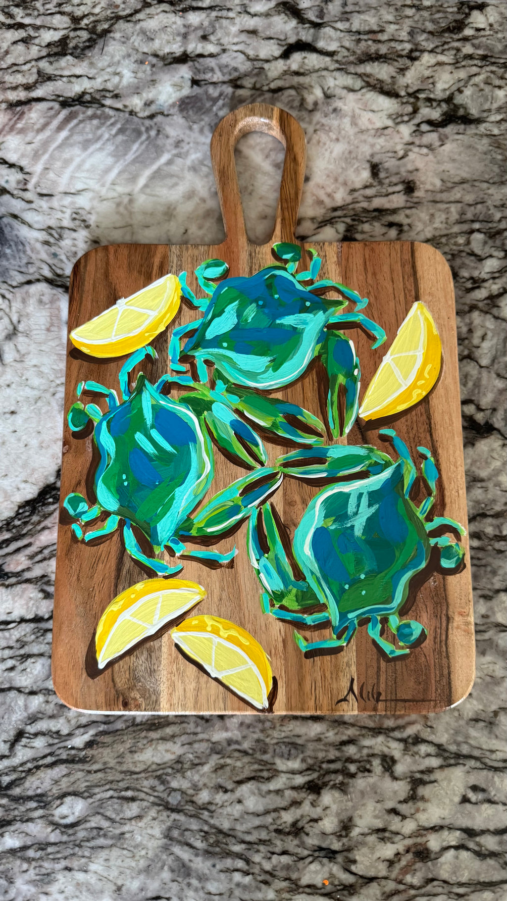 Pretty Blue/Green Crab Charcuterie Board