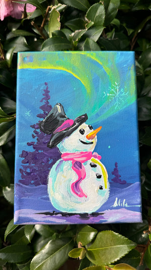 Northern Lights Snowman