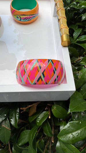 Hand Painted Fish Bracelet in Orange