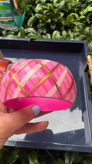 Hand Painted Crab Bracelet in Pinks