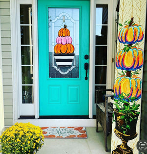 Pumpkin Topiary with Pink