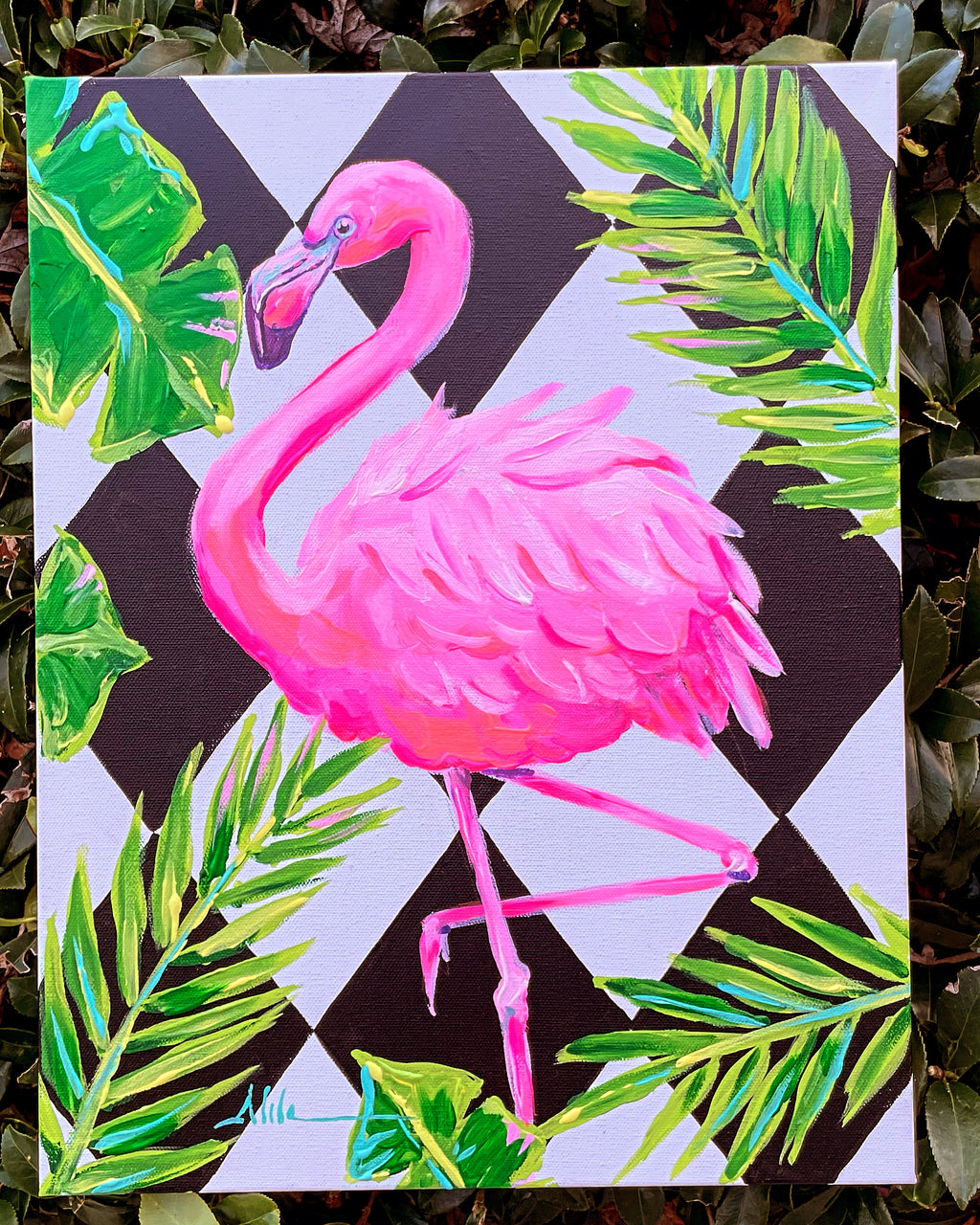 Bold and Beautiful Original Flamingo Art