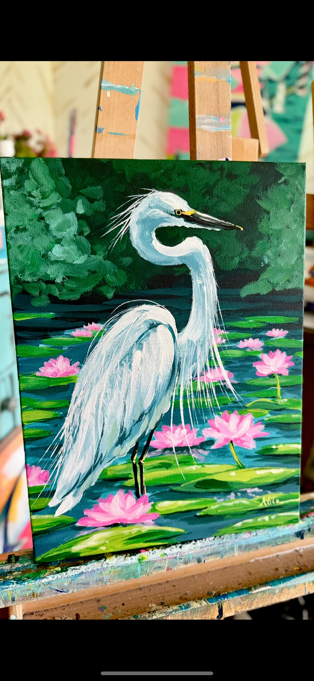 Stunning Egret Painting