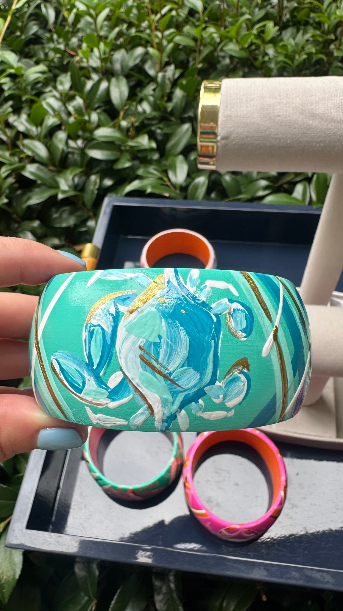 Hand Painted Crab Bracelet