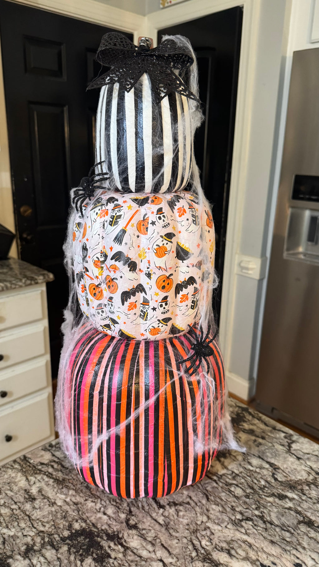 Whimsical Halloween Triple Stack Pumpkin