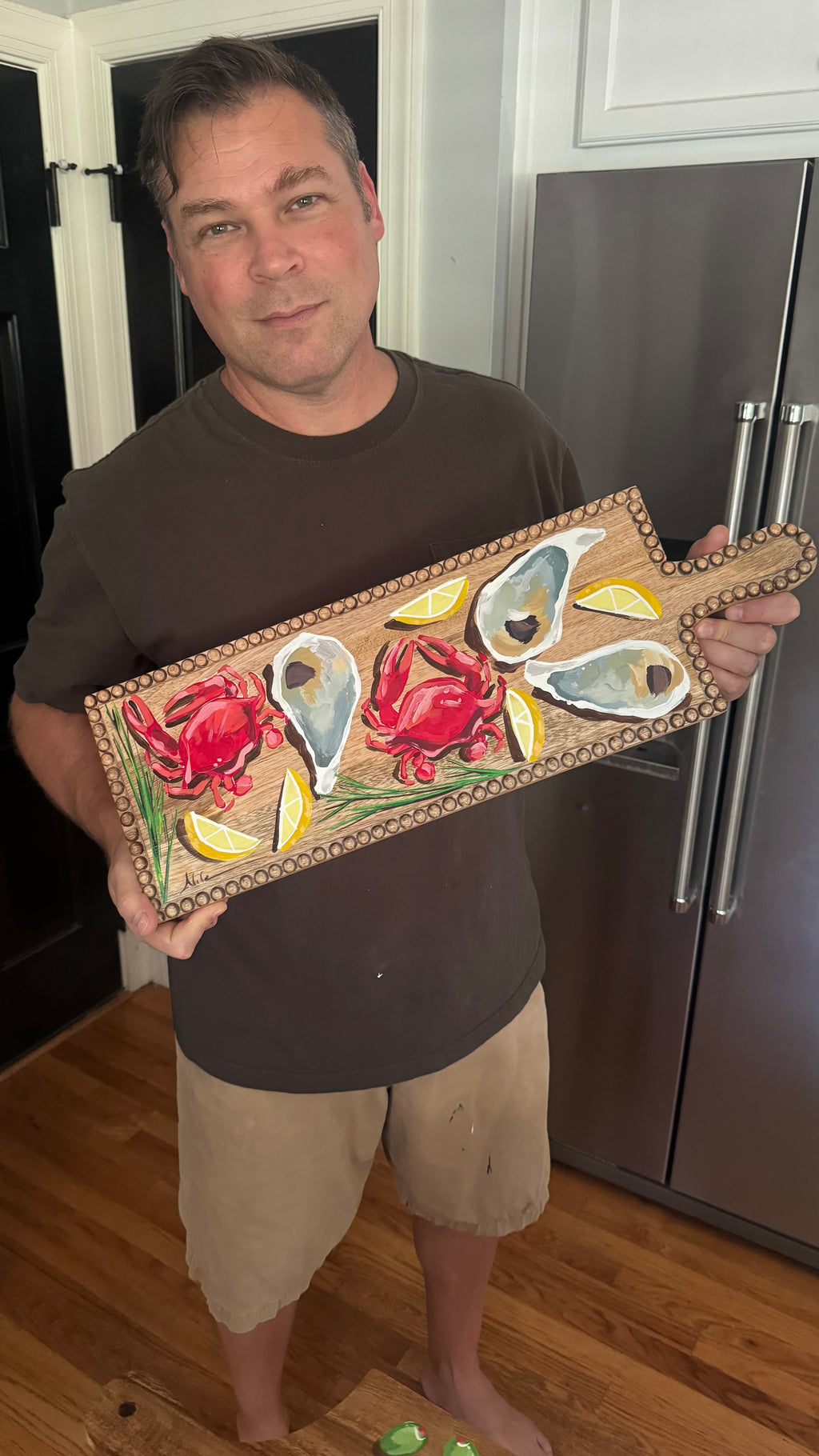 Artsy Red Crab and Oyster Charcuterie Board