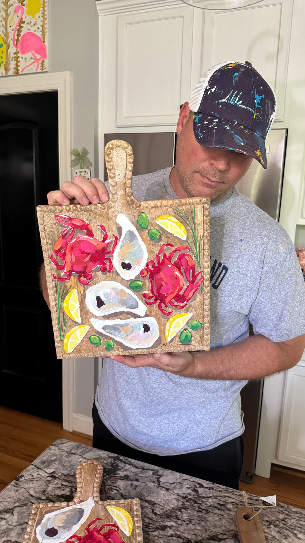 Square Crab and Oyster Charcuterie Board