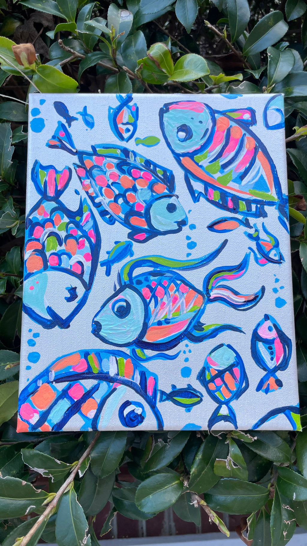 Colorful Abstract Whimsical Fishy