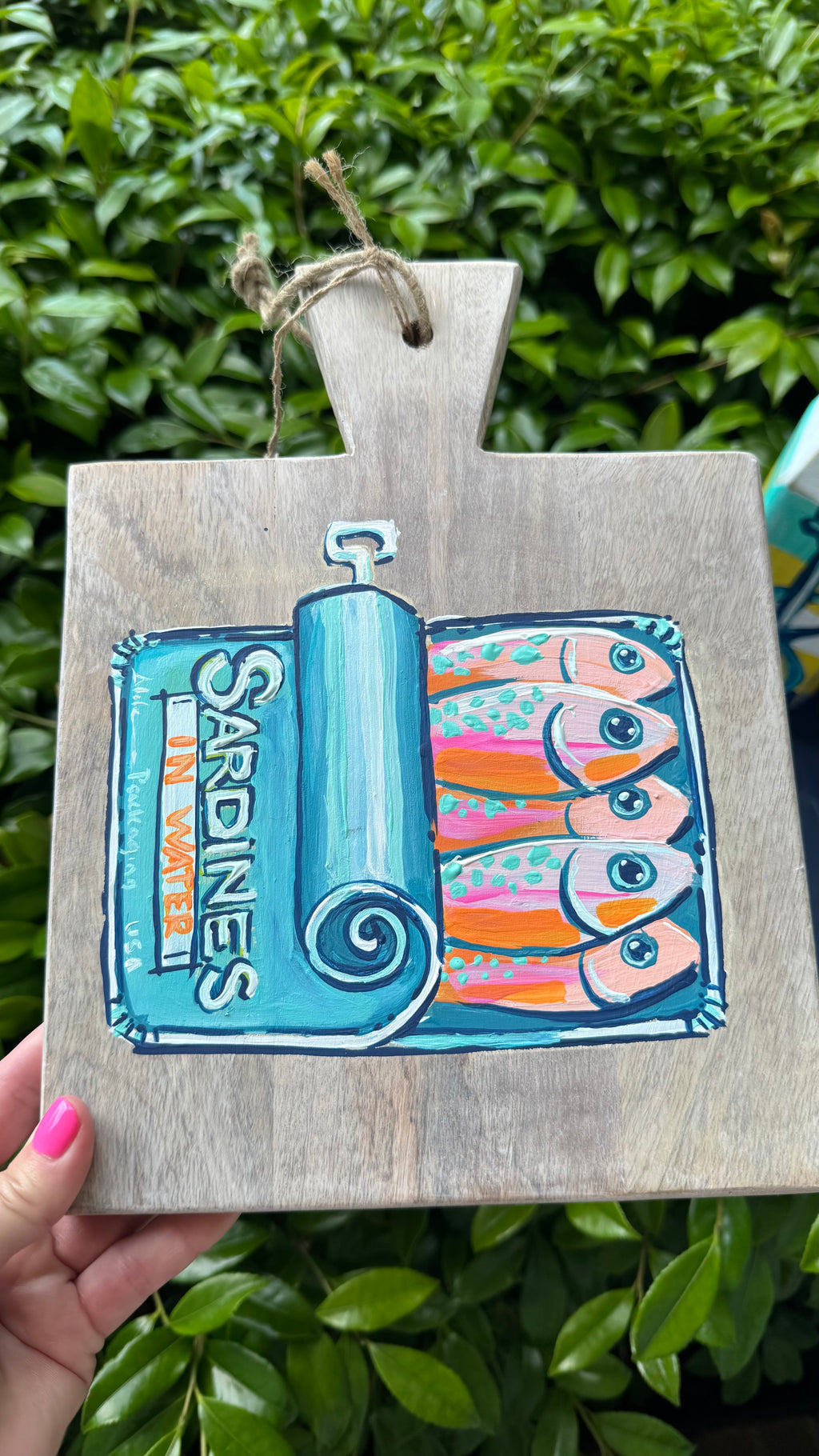 Artsy Colorful Sardine Kitchen Board