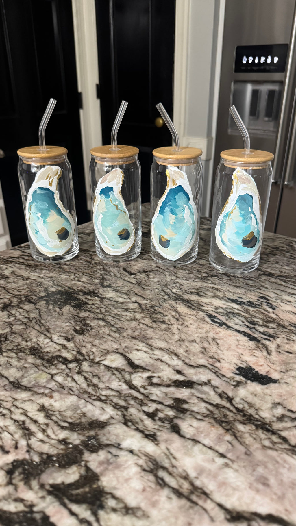 XL Tall Artsy Oyster Glasses