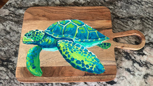 Artsy Sea Turtle Charcuterie Board