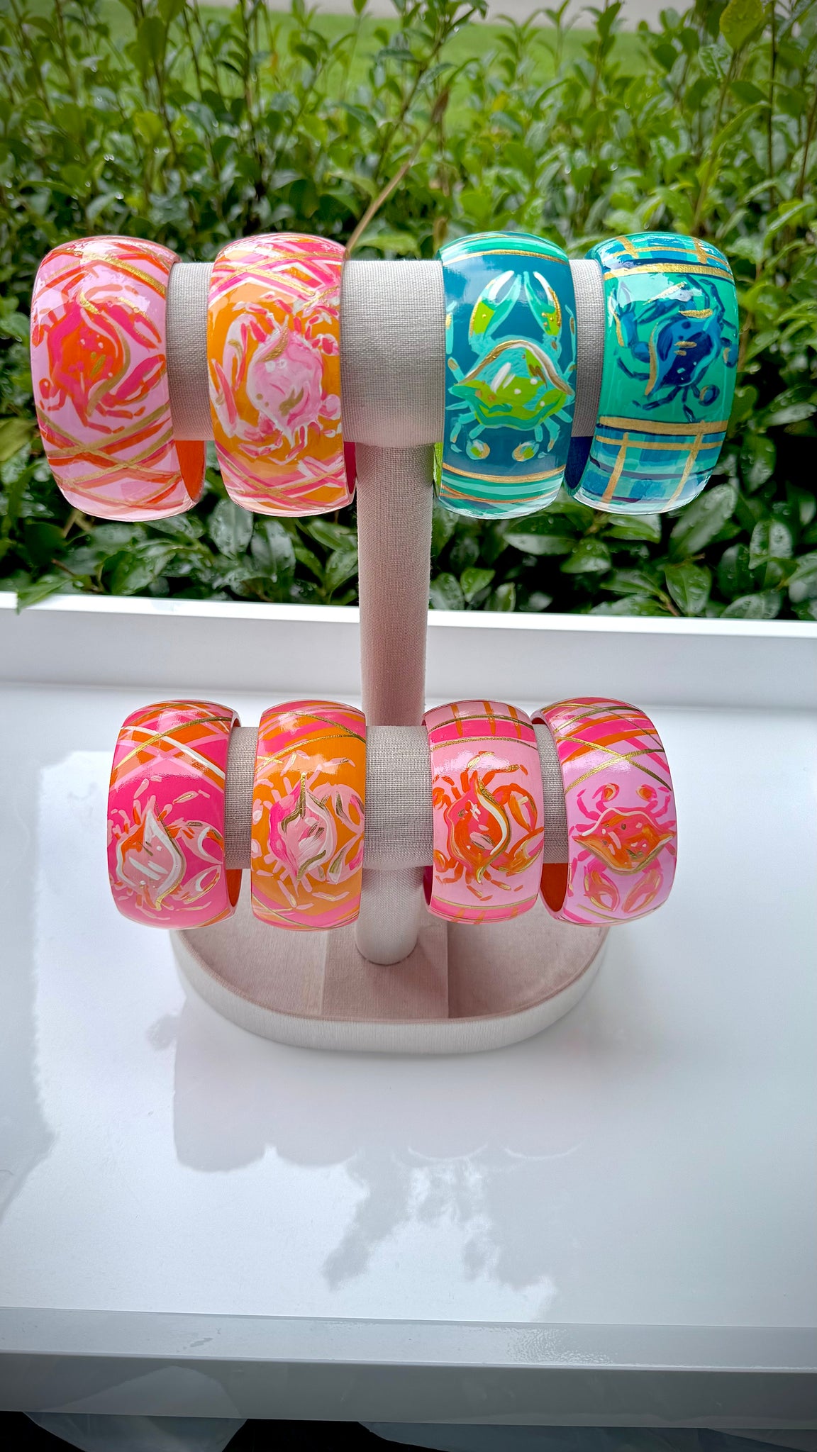Artsy Hot Pink and Orange Bracelet