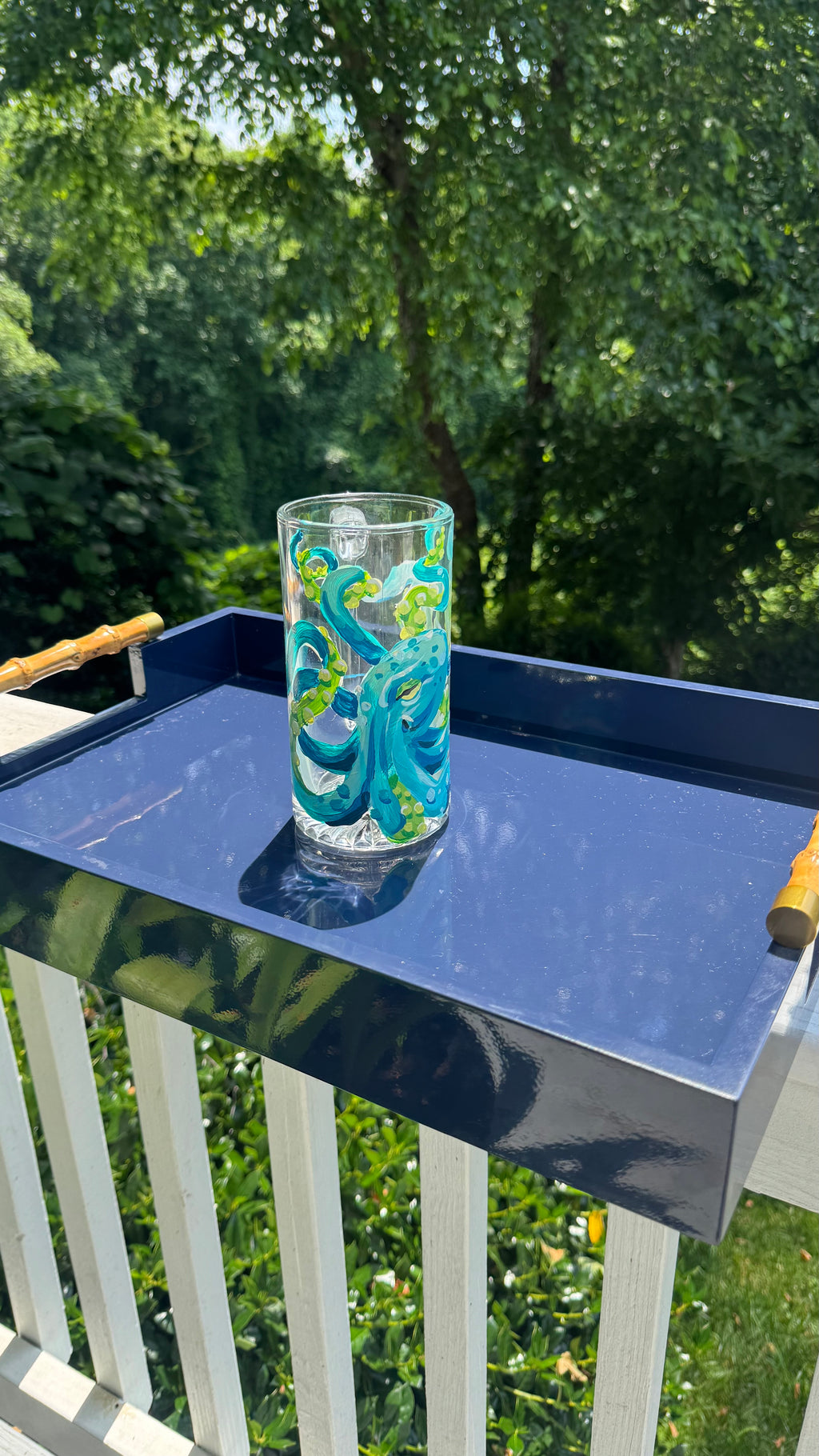 XL Beer Mug Hand Painted Octopus