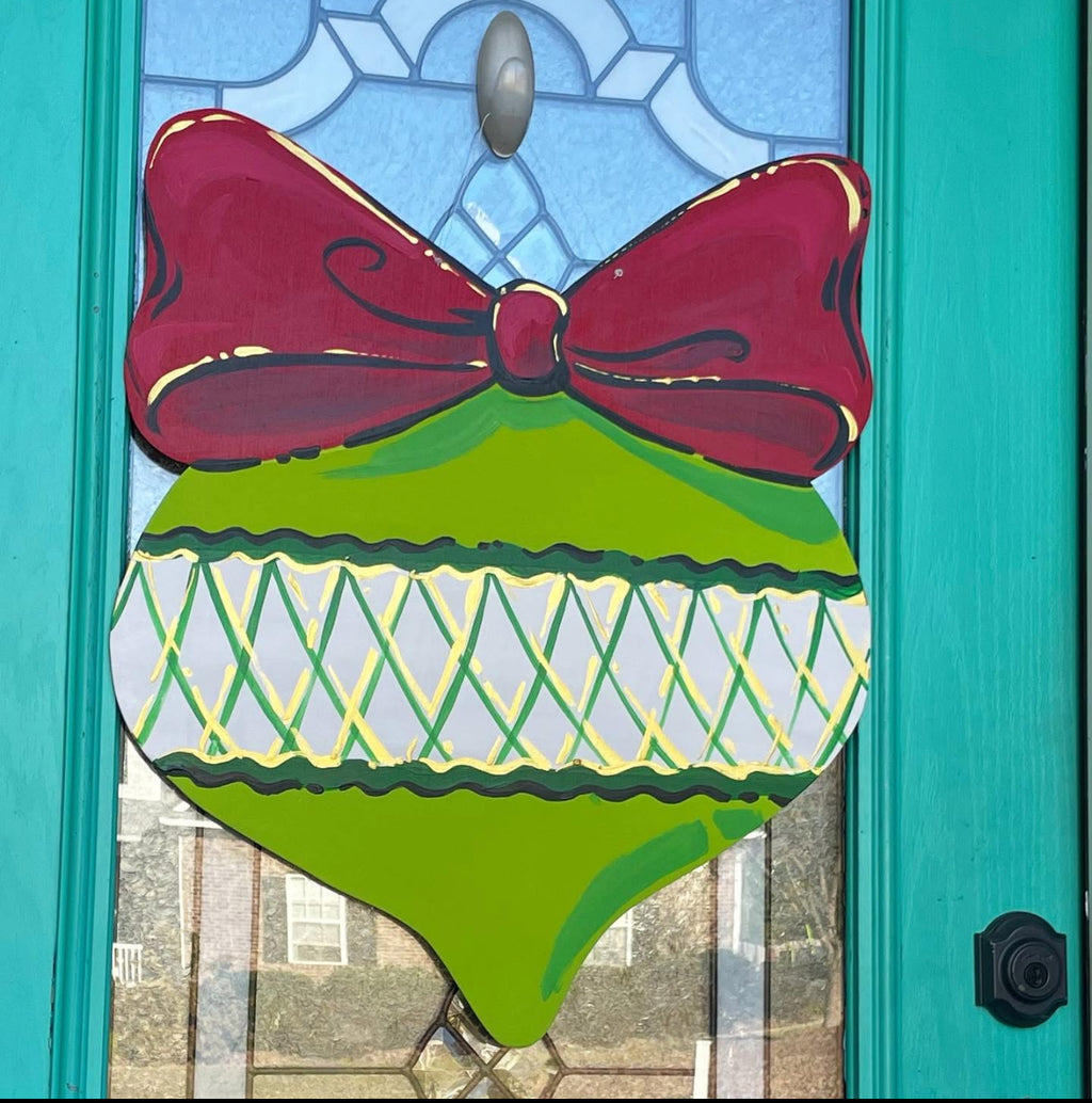 Pretty Red and Green Ornament Door Hanger