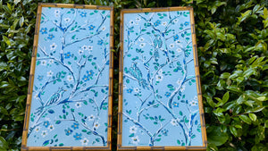 Bamboo Framed Chinoiserie Paitnings
