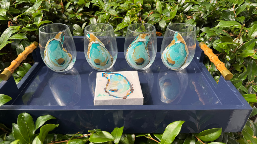 Pretty Oyster Wine Glasses
