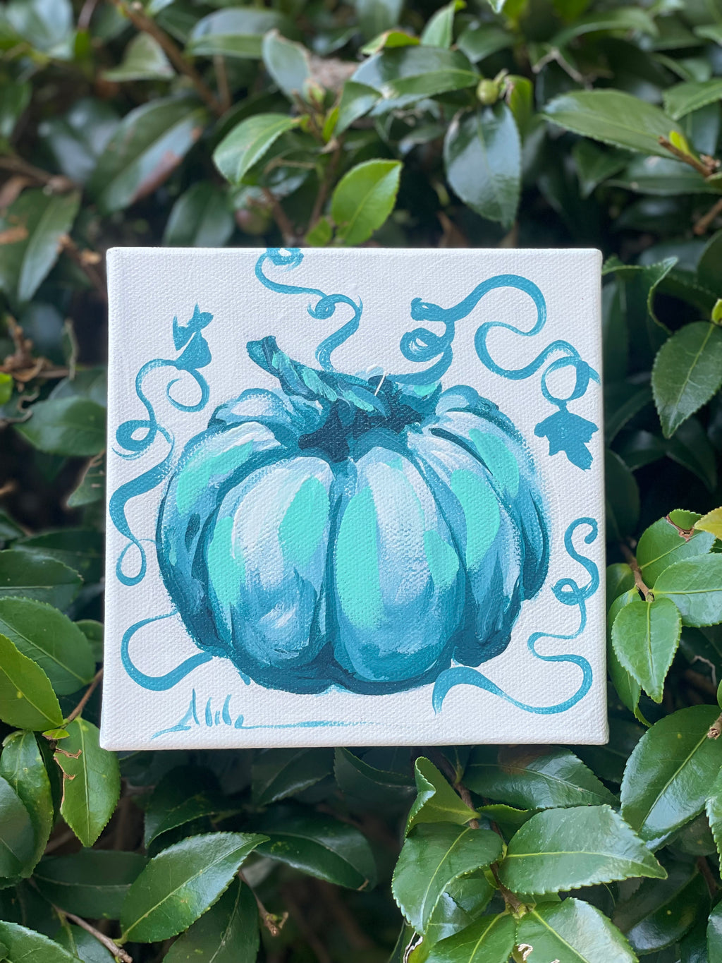 Mini Blue Pumpkin Art