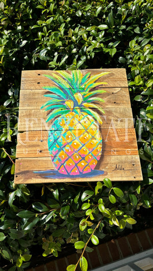 Colorful Pineapple Art Wood