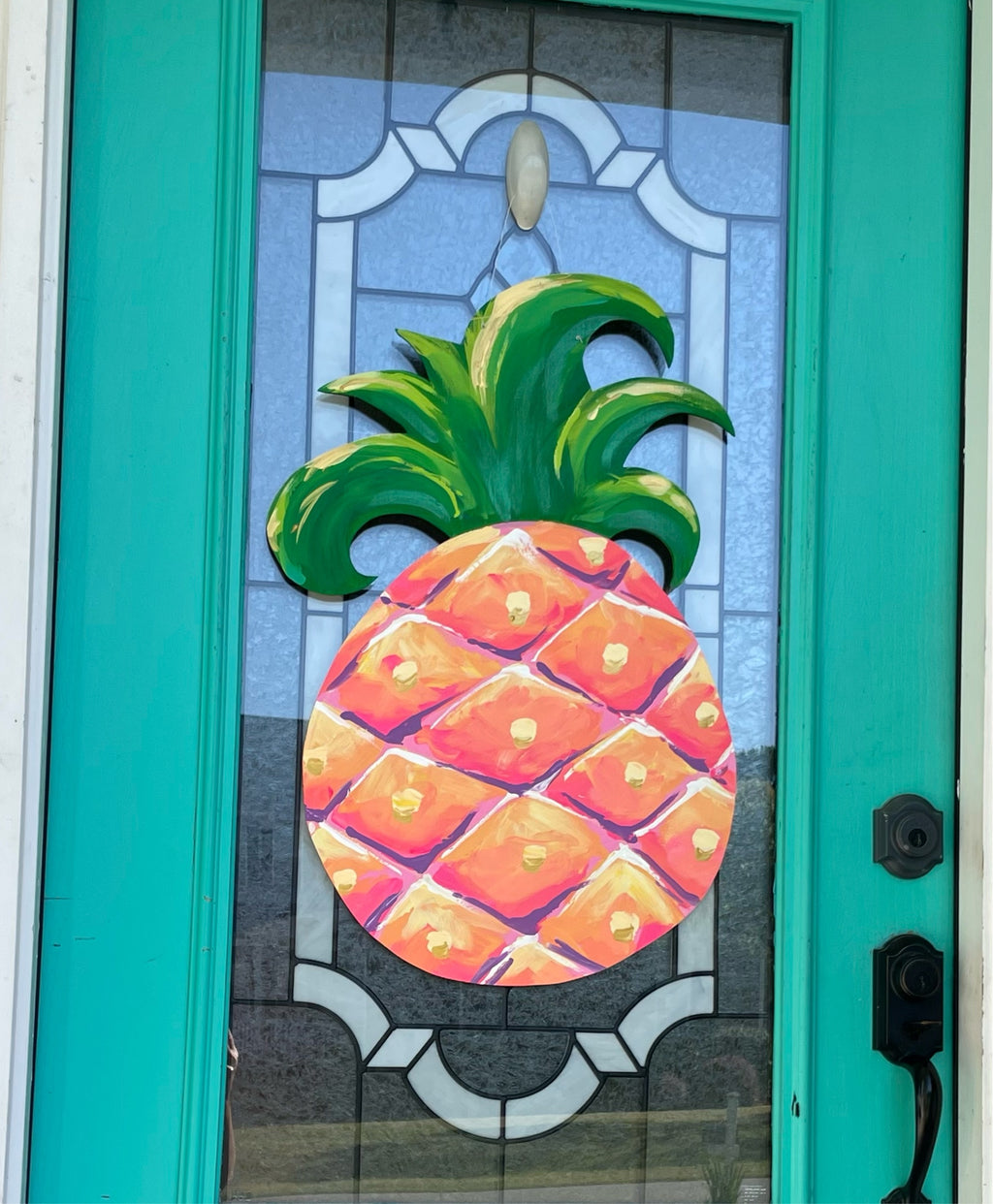 Hand Painted Pineapple Door Hanger