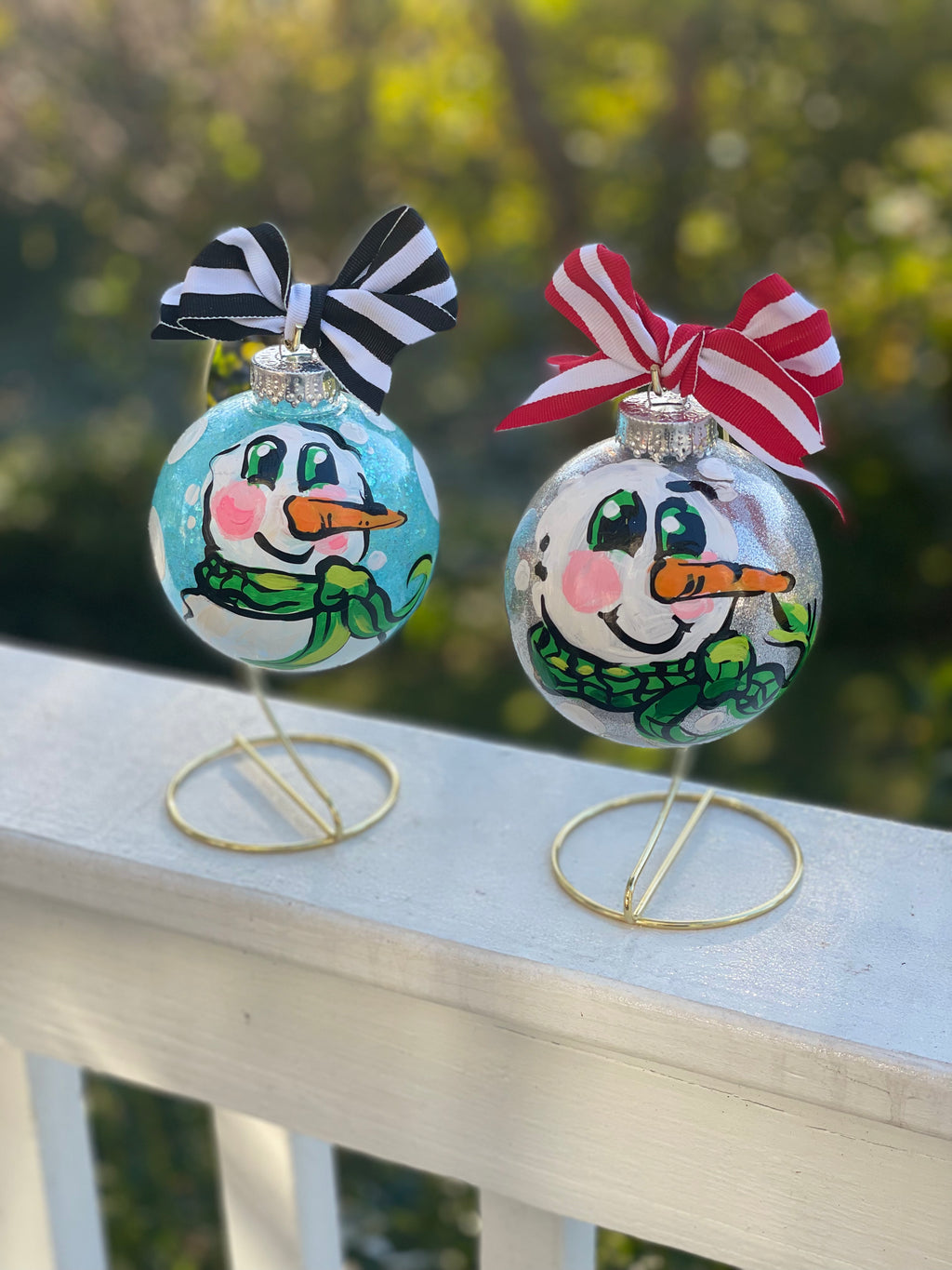 Hand Painted Snowman Christmas Ornament