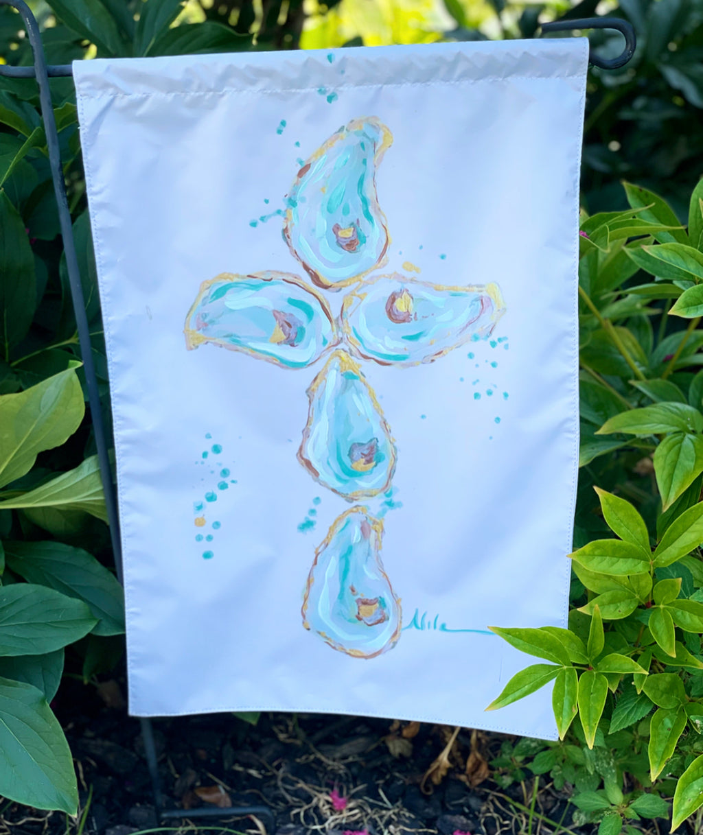 Oyster Cross Garden Flag