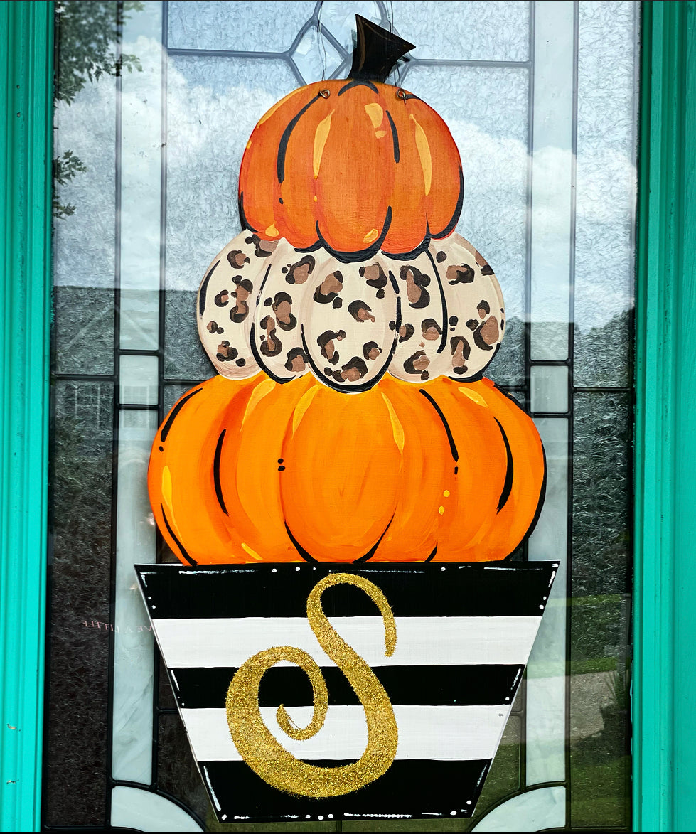 Pumpkin Topiary Door Hanger