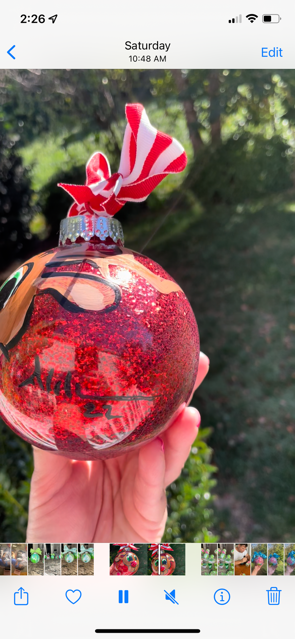 Hand Painted Rudolph Ornament