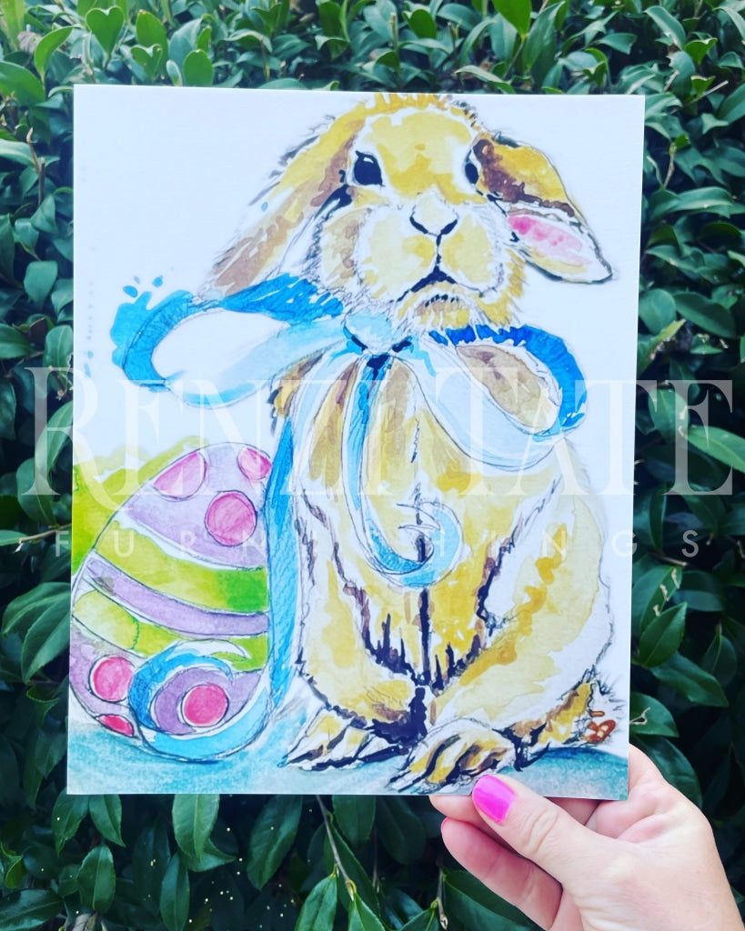 Watercolor Bunny Print Prints